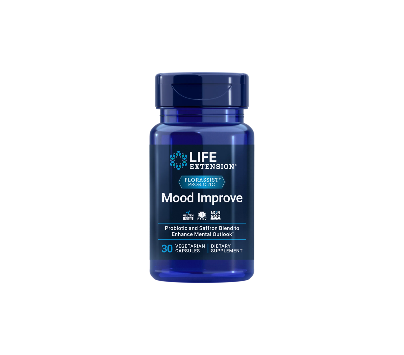 Life Extension FLORASSIST® Mood Improve, 30 vegetarian capsules, probiotics & saffron for positive mood & relaxation